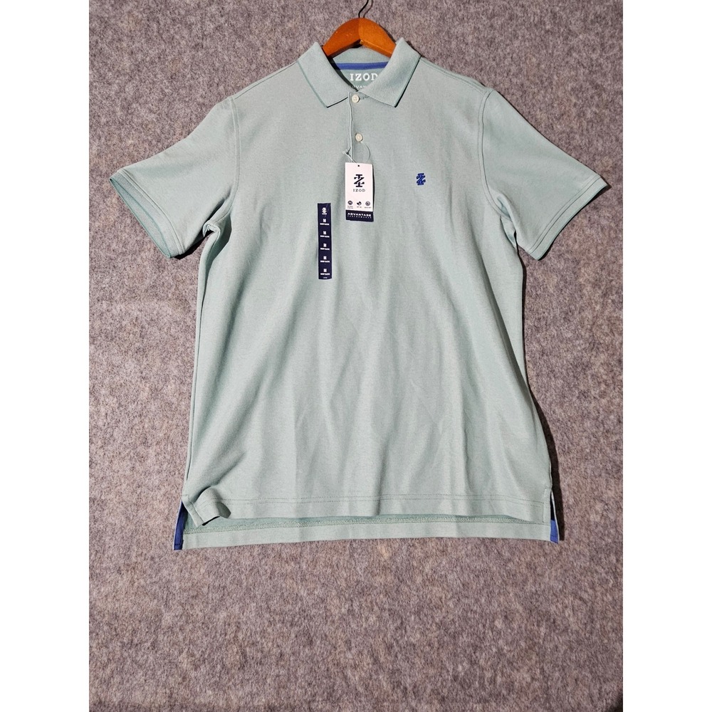 IZOD Advantage Performance Men's Short Sleeve Polo Shirt Beryl Green Size M